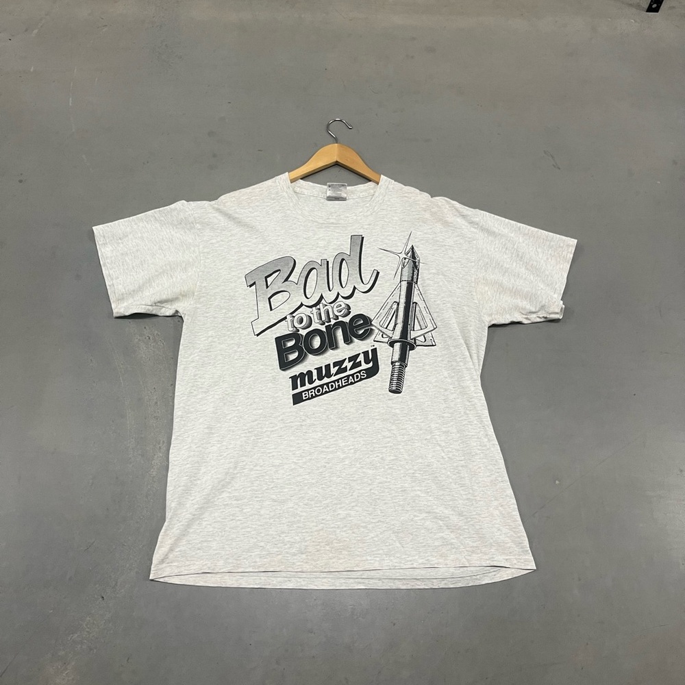 Vintage Bad To The Bone Muzzy Broadheads Promo T-Shirt Size XL